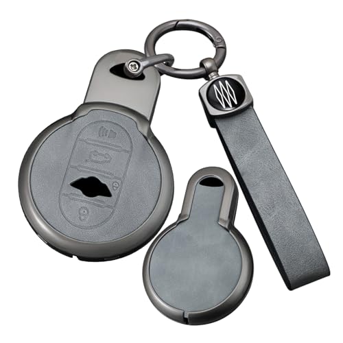 Funda para llave de coche BMW Mini Cooper en piel gris premium