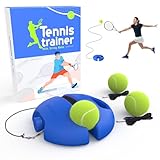CHEGIF Tennis Trainer Rebound Ball with 3 String Balls, Portable Tennis Training Tool Suitable for Beginners Sport Exercise-Blue
