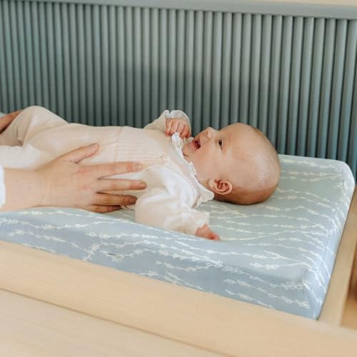 Image of GRSSDER Stretch Ultra Soft Jersey Knit Changing Pad Cover Set 2 Pack, Change Table Pad Covers Fit 32 inch /34 inch x 16 inch Pads Safe and Snug, Sea Fish Print for Girls and Boys