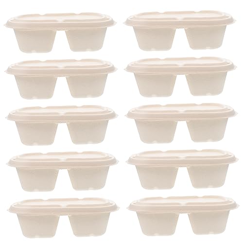 SOLUSTRE Classic Disposable Lunch Boxes 10pcs Paper Meal Packing Boxes for Takeout Restaurant Hotel and Home