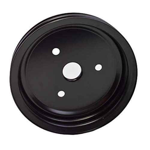 A-Team Performance - Crankshaft Pulley Double-Groove Swp Short Water Pump - Compatible With Small Block Chevy Sbc 262 265 267 283 302 305 307 327 350 400 Black Steel #TOP3