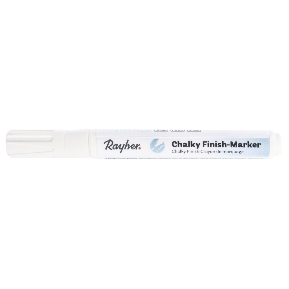 Rayher 35017102 Chalky Finish Marker, White, Round tip 2-4 mm, with Valve Action