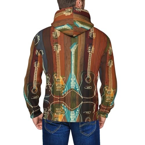 Sweat à capuche zippé Guitars imprimé graphique à cordon de serrage