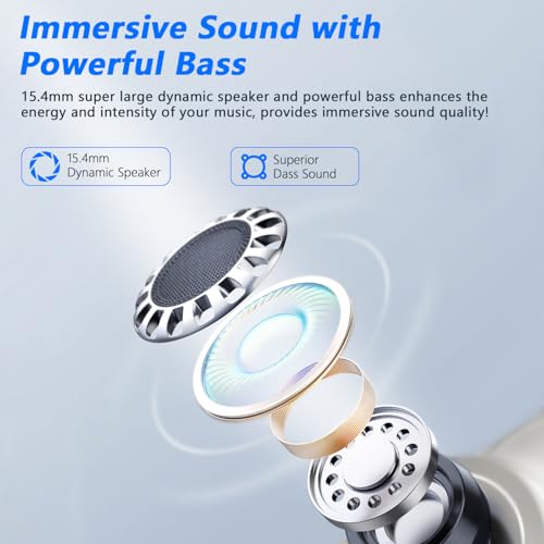 Image of BANIGIPA Open Ear Headphones, True Wireless Earbuds, Bluetooth 5.4 Headphones w /Dual Mic for Calling, Comfort Sports Over Ear Earbuds w /Earhooks for Running Traveling, IP67 Waterproof, 40H Playtime