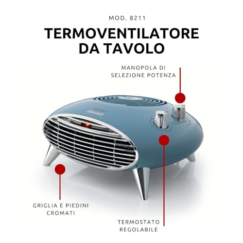 Chauffage électrique Ariete 8211 bleu de table 2000W avec thermostat - 3