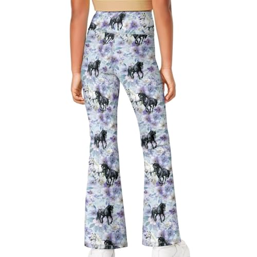 Image of Girls Flare Leggings Cute Bell Bottoms for Teen Girls Wide Leg Sweatpants for 5-14 T