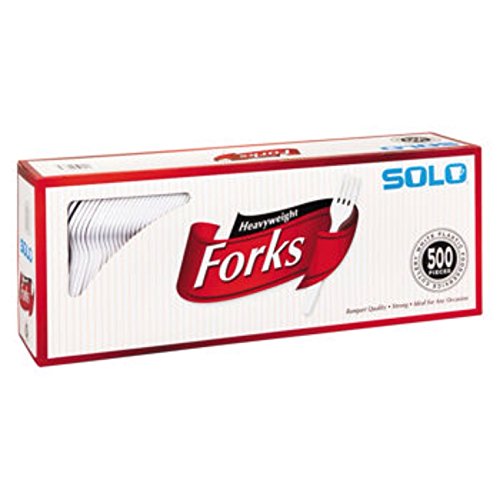 Plastic Disposable Heavyweight White Fork 500 ct Box L