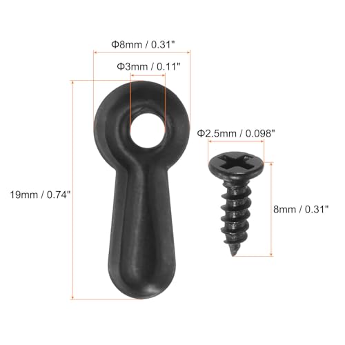 Image of HARFINGTON 100Pcs Picture Frame Backing Hardware Clips with 100Pcs Screws Photo Frame Turn Button Fasteners Picture Turn Backing Clips for Craft Hanging Pictures, Black