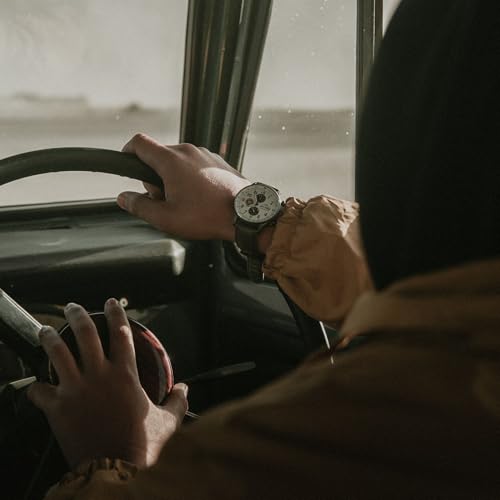 Image of AVI-8 Men's 43.5mm Hawker Hurricane Classic Chronograph Watch with Leather Strap AV-4011