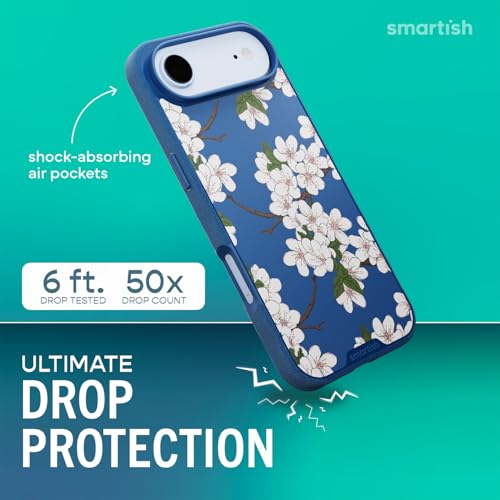 Image of Smartish iPhone Air MagSafe Case - Gripmunk Magnetic Slim Case [Lightweight + Protective] Thin Grip Cover with Microfiber Lining for Apple iPhone Air - Very Cherry Blossom
