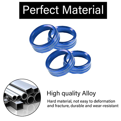 4Pcs Air Conditioner Headlight Switch Knob Trim, Aluminum Alloy Control Button Decoration Cover, Auto Interior Cd Switch Decor, Car Accessories Universal For Tacoma And More (Blue) #TOP3