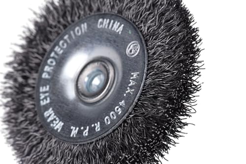 Image of Century Drill & Tool 76413 2 inch Durable Fine Crimped Radial Wire Brush, 1 /4 inch Drill Shank, 4,500 RPM - Ideal for Rust /Paint Removal, Deburring, & More