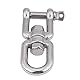 CHEOTIME Hochleistungs Drehgelenk, Drehschäkel aus Edelstahl 304, Karabinerhaken, Rollschäkelgerät, Marine mit Schlüsselringen für Web Baumschaukel, Schaukelspinner-Aufhänger (12mm)