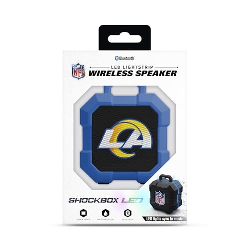 Image of SOAR NFL Shockbox LED Wireless Bluetooth Speaker - Water Resistant IPX4, 5.0 Bluetooth with Over 5 Hours of Play Time - Small Portable Speaker - Officially Licensed NFL, Perfect Home & Outdoor Speaker