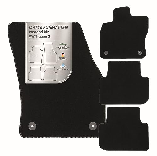 Tapis de voiture VW Tiguan 2 noir lot de 4 tapis de sol velours sur mesure