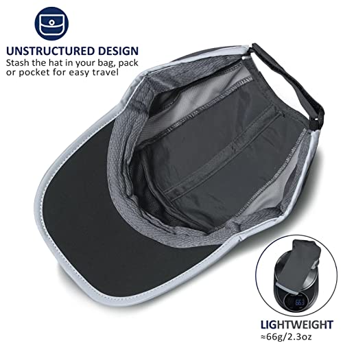 Gadiemkensd Sport Hat 50+ Upf Inhibit Uv Lightweight Baseball Cap Quick Drying Reflective Foldable Cap Water Repellency With Mesh Race Suitable For Running Outdoor Activity For Men Woman Uv Light Cap #TOP3