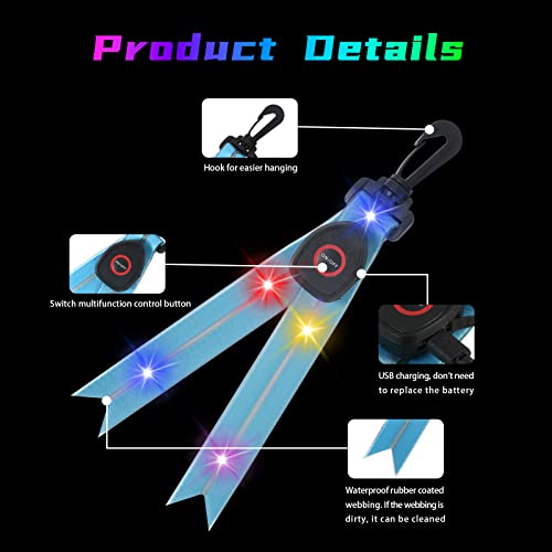 Sunwuun LED Blinklicht Schulranzen Kinder, LED Reflektoren Blinklicht Aufladbar USB-aufladbare Kinder Sicherheitslicht,Schulranzen Licht für Schulkinder, Spaziergänger,Jogger,Radfahrer.