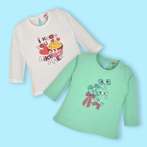 Image of LuvLap Baby Girls 100% Cotton Full Sleeve Girls Top Pack of 4