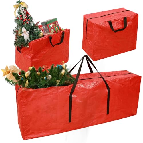 RNPKZ Weihnachtsbaum Aufbewahrungstasche Extra Große Umzugstaschen 9 FT mit 2 Weihnachtsdeko Aufbewahrungssäcke Oxford wasserdichte Aufbewahrungstasche für Weihnachtsdeko Baumschmuck
