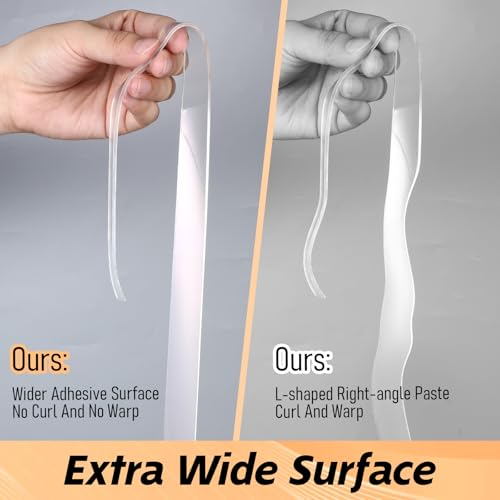Image of Sibba Clear Edge Protector Strip Baby Proofing Corner Protectors Self Adhesive Protective Sharp Edge Wrap Cover Tape Soft Safety Corner Guards Pre-Taped for Furniture Kitchen Cabinets 0.78in x 6.56 FT