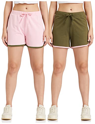 Image of Amazon Brand - Symbol Women Cotton Blend Regular Fit Lounge Shorts (Available in Plus Sizes)