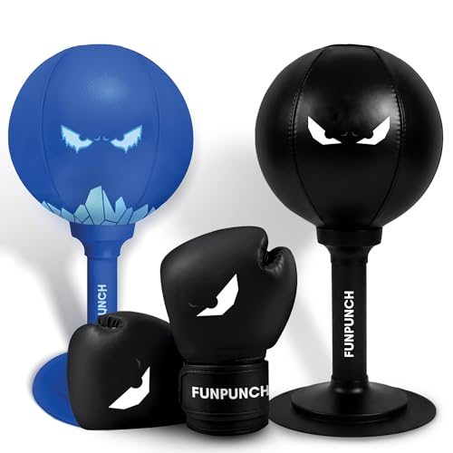 Desktop Punching Bag Bundle with Gloves