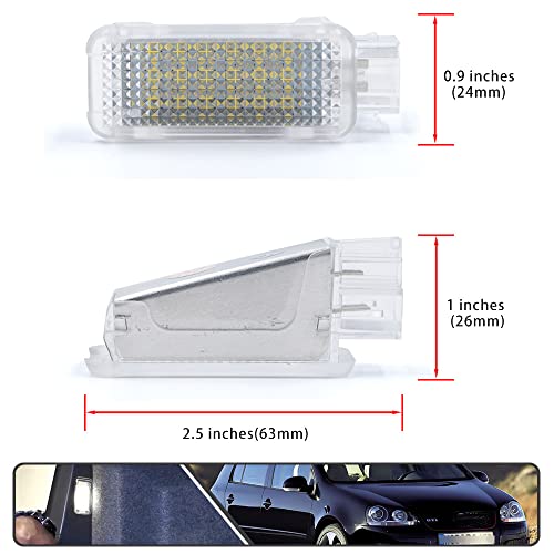 2Pcs Car Interior White LED Door Courtesy Light Fit for Volkswagen, Porsche for Audi A2 A3 A4 A5 A6 A7 S3 S4 S5 S6 Q5 Q7 TT Glove Box Footwell Light Luggage Trunk Lamp - Image 6