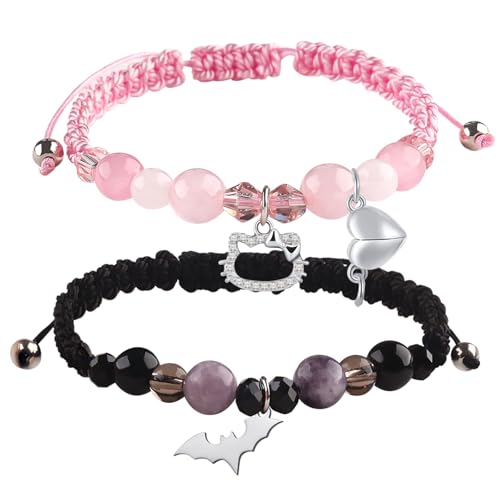 GVUSMIL Couples/Friendship Matching Bracelets,DIY Bat/Spider/kitty Bracelets Set,Jewelry Gifts for BF