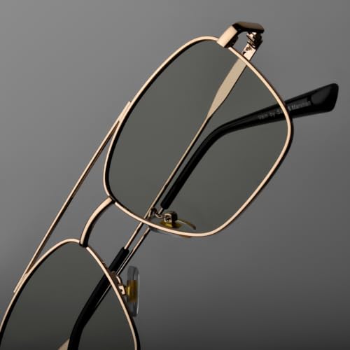 Image of SAM AND MARSHALL VEIN Sunglass I 400% UV Protection I Metal Sunglass I Square Sunglass I Double Bar I Unisex