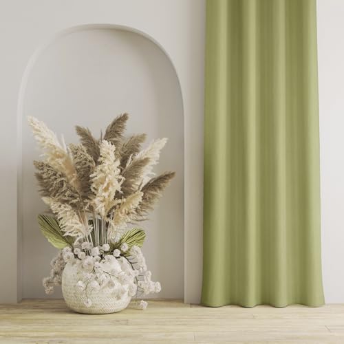 Image of LaVichitra 2 Pieces Premium Blackout Curtains - Thermal Insulated, 3 Layered, 100% Opaque Window Curtain - 5 ft, Green