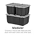 IRIS USA 4-Pack 12 Gallon Storage Bins with Lids |Made in USA| Heavy Duty Plastic Tote Containers for Truckbed Tool Box Organization, Large - Gray