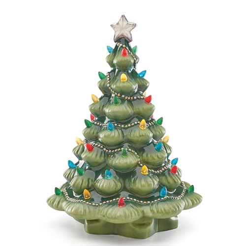 Lenox 890573 Treasured Traditions Green Light-Up Tree Figurine, Christmas & Holiday Decor