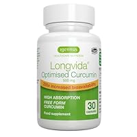 Longvida Curcumin 500 mg, hochdosiert, 285x höhere Bioverfügbarkeit als standard Kurkumin, sichere Langzeitanwendung, vegan, 30 Kapseln