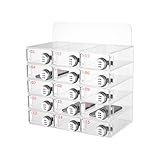 Blisiour 15 Slots Cell Phone Locker Box, Clear Acrylic Cell Phone Storage Locker with Combination Locks, Wall-Mounted Locking Cell Phone Storage Cabinet for Classroom Offices School Employees