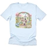 AMAZING RETRO Epcot International Flower and Garden Festival Shirt, Theme Park Orlando Graphic Tee, Cute Unisex Short Sleeve T-Shirt (US, Alpha, Large, Regular, Regular, Blue)