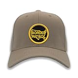 Border Patrol Costume Hat - Adjustable-Back Ball Cap with Embroidered Border Patrol (Tan/Khaki)