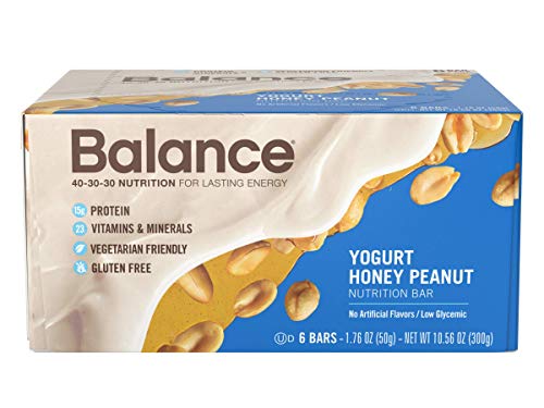Balance Bar, Healthy Protein Snacks, Yogurt Honey Peanut, With Vitamin A, Vitamin C, Vitamin D, and Zinc to Support Immune Health, 1.76 oz, 6 Count