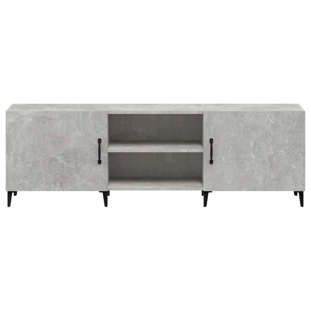 Szafka pod telewizor, szara betonowa, 150 x 30 x 50 cm, wytrzymały materiał drewnopochodny, konsola medialna z półkami, idealna do salonu, sypialni, stabilny stojak pod telewizor