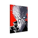 NESTLDEC Anime Jujutsu Kaisen Poster Gojo Satoru Canvas Wall Art HD Print Painting Room Decoration Boy Gift 12X16.5inch (Framed)