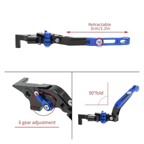 Palancas de embrague freno YAMAHA YZF R3 2015-2020 y puños manillar color negro aluminio 4