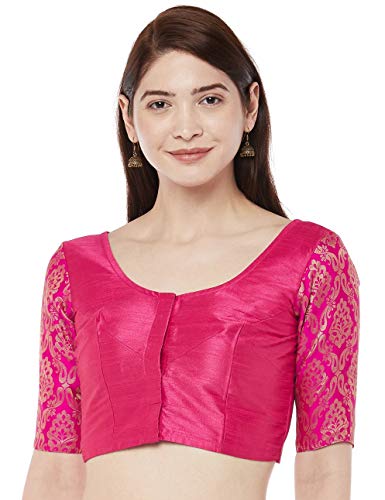 Studio Shringaar Women's Brocade Sleeves Saree Blouse