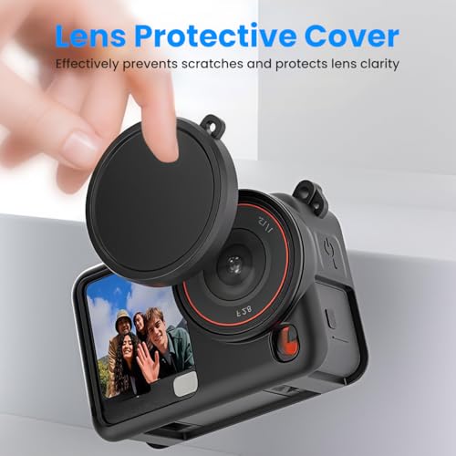 Image of ZORBES Compatible with D-JI Osmo Action 6, Action Camera Silicone Cover Protective Skin Cover with Detachable Lens Cover, Silicone Wrist Lanyard, Anti-Scratch Action Camera Accessories