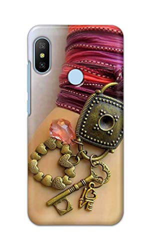 Image of Girl Hand with Keychain Hard Back Case Cover for Mi A2 Back Cover -(J5) VNS2228