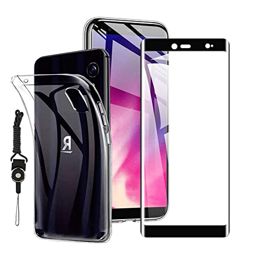 【Rakuten Hand 5G 用の ガラスフィルム + Rakuten Hand 5G ケース クリア】 日本製素材旭硝子製 Rakuten Hand 5G P780 P710強化ガラス 指紋認証対応 ガラスフィルム 旭硝子素材9H硬度 液晶保護フィルム + ケース クリア 全透明 カバー TPU 耐衝撃 柔らかい すり傷防 Rakuten Hand 5G