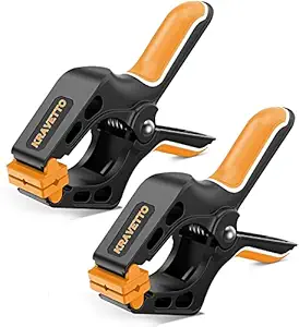 KRAVETTO Heavy Duty 9 inch Spring Clamp | Powerful Force Nylon Clamp with Double Layer Handle for Woodworking, Gluing, Clamping & Securing (2 Pack)