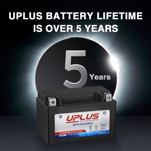Image of UPLUS YTX7A-BS Motorcycle Scooter Battery, EB7A-4-I Maintenance Free 12V 6Ah SLA Batteries ATV AGM Battery, Replacement for YTX7A-4, ETX7A-BS, LTX7A-BS,NTX7A-BS,FTX7A-BS, ENTX7A-BS, GTX7A-BS, MTX7A-BS