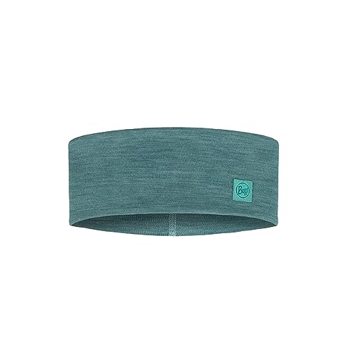 BUFF Bandeau en Laine Mérinos Uni Taille Unique - Bandeau de Sport Noir Régulation Thermique