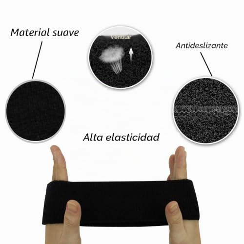 Miniatura 6 de Hanerdun 3 Piezas Cinta Sudor Cabeza Hombres Y Mujeres Banda Elástica De Pelo Transpirable Antideslizante Banda De Cabeza Atlética De Algodón De Absorción De Humedad Para Deportes