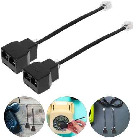Kisangel Phone Line Splitter Abs and Copper 2pcs with 6p4c Detachable Design, Cable Adapter for Telephones — view 6