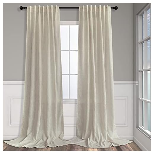 Pitalk Flax Linen Curtains 90 Inches Long for Bedroom 2 Panels Set Back Tab Loop Pocket Rustic Farmhouse Drapes Light Filtering Semi Sheer Tan Beige Curtain for Living Room 52x90 Length